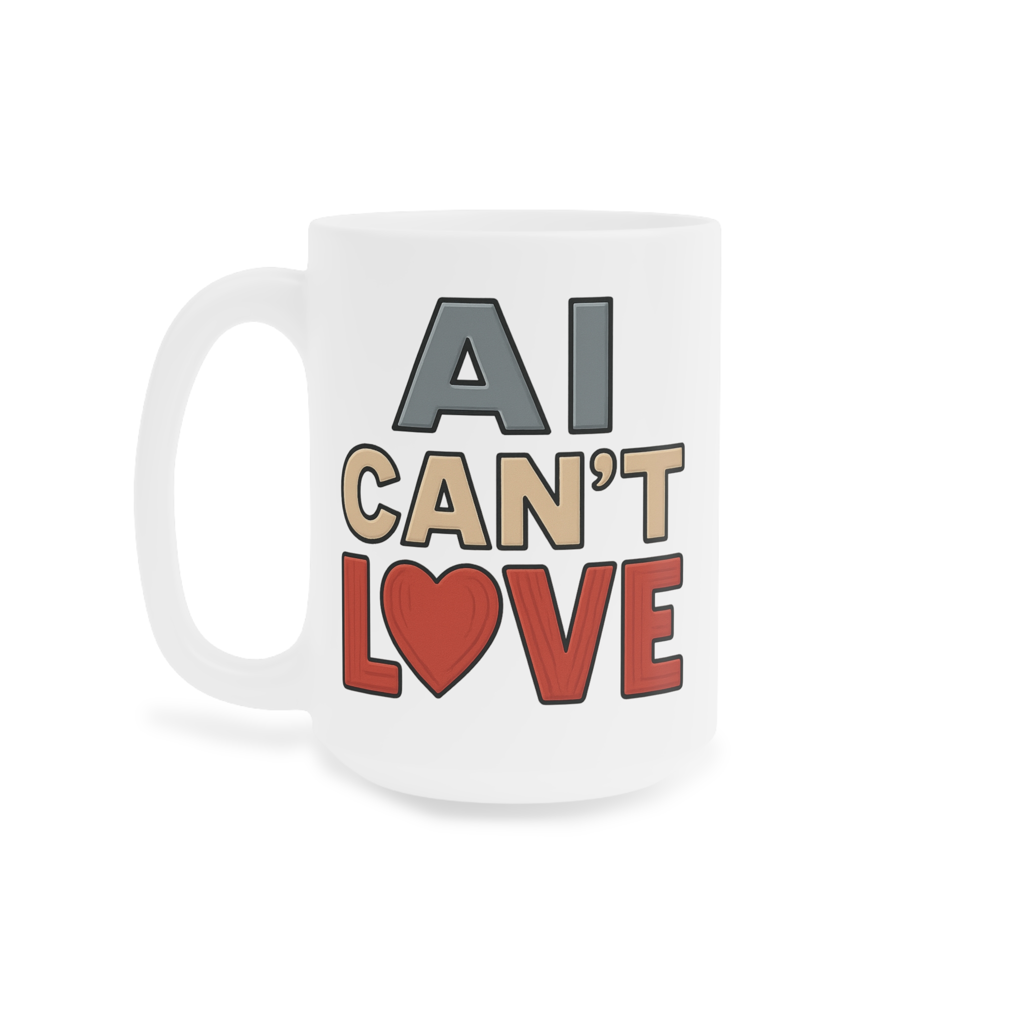 "AI Can’t" Series Mug : Love - Official OffGrid Beaver® - Image 4