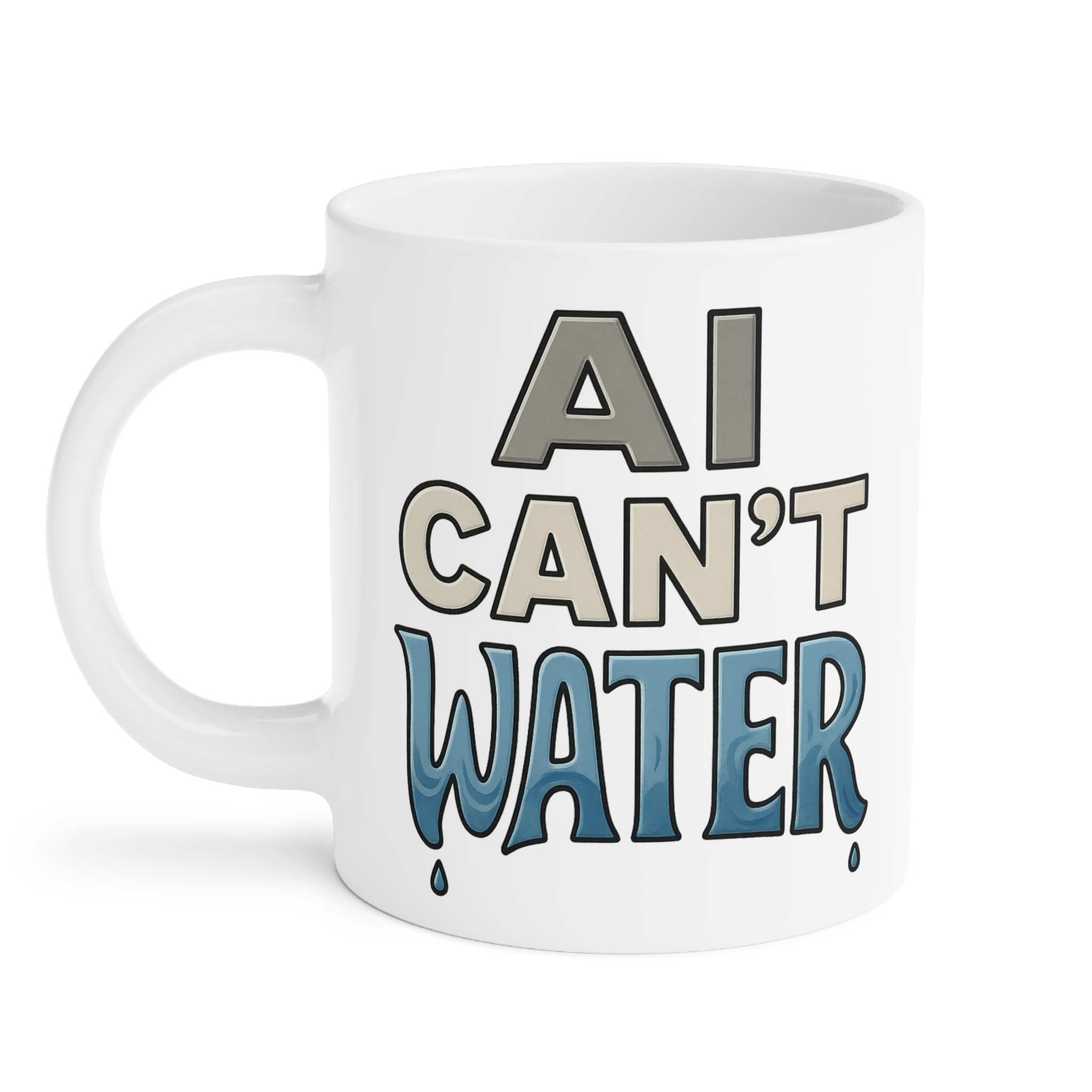 "AI Can’t" Series Mug : Water - Official OffGrid Beaver® - Image 6