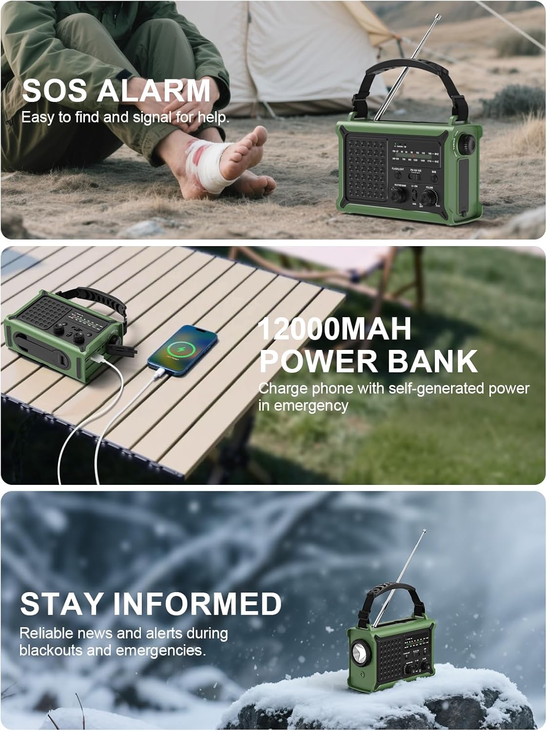 Emergency Radio Solar Hand Crank - Image 3