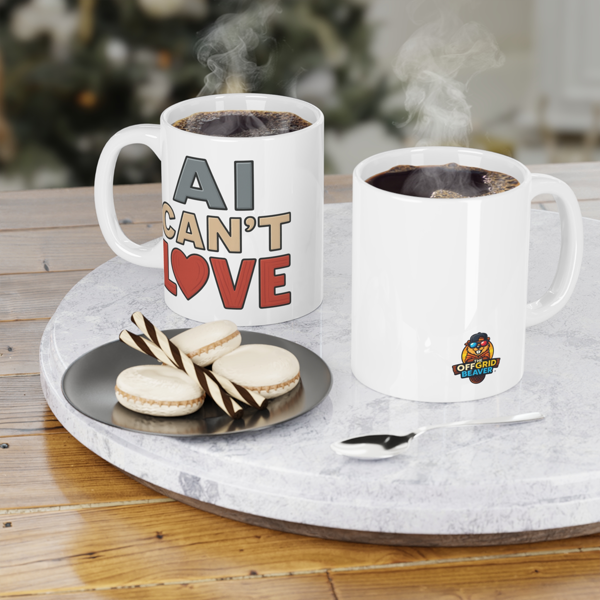 "AI Can’t" Series Mug : Love - Official OffGrid Beaver® - Image 3
