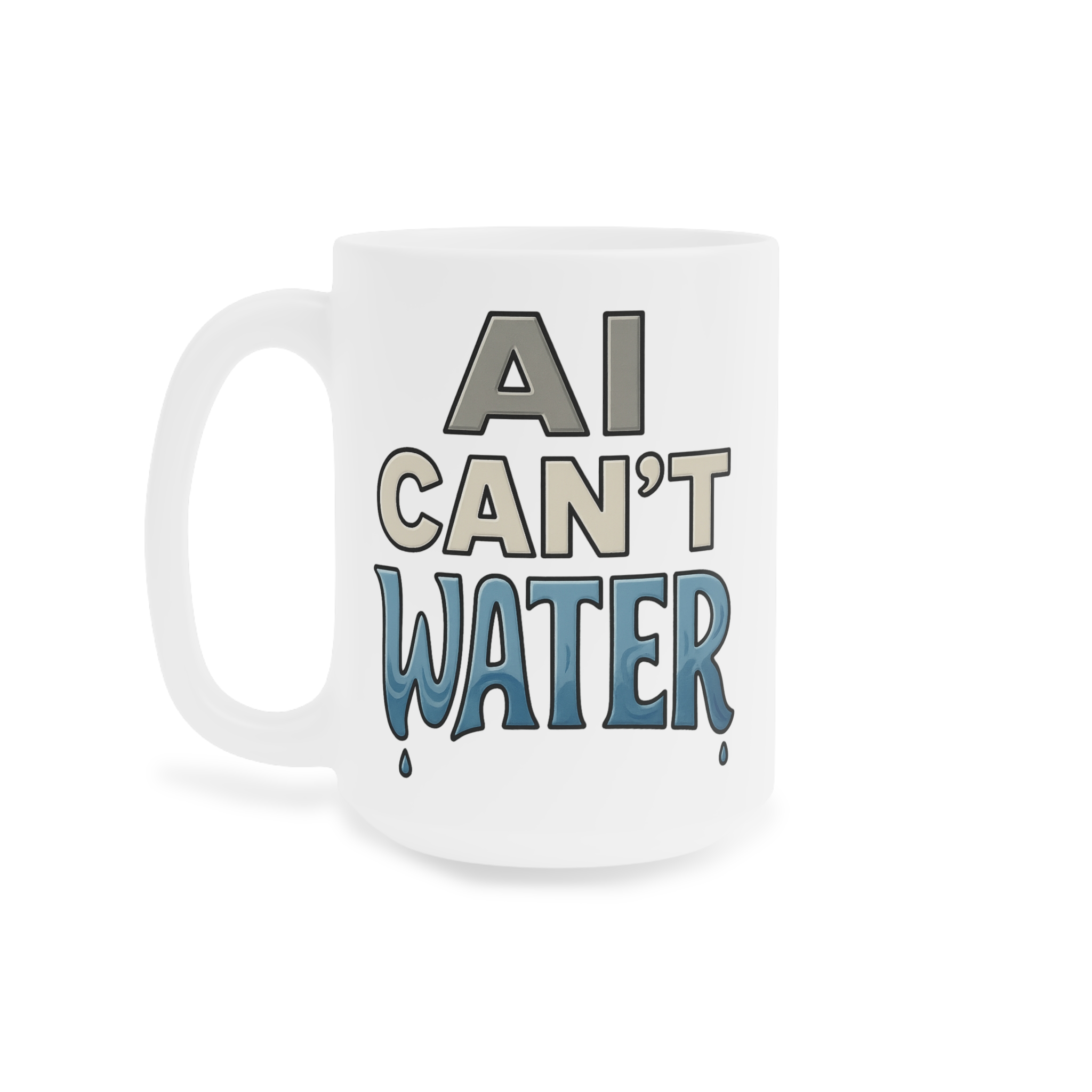 "AI Can’t" Series Mug : Water - Official OffGrid Beaver® - Image 4