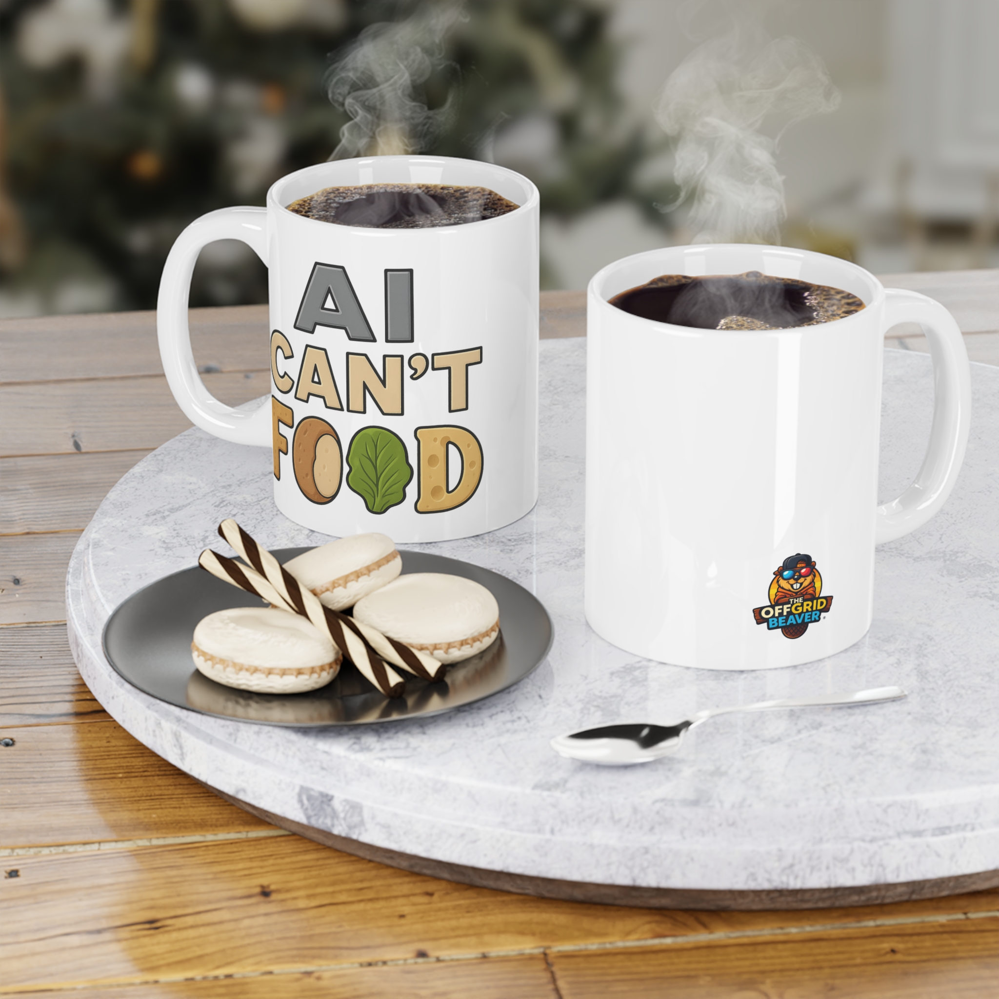 "AI Can’t" Series Mug : Food - Official OffGrid Beaver® - Image 3