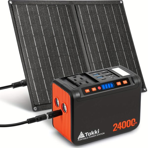 Takki Portable Power Station with Solar Panel